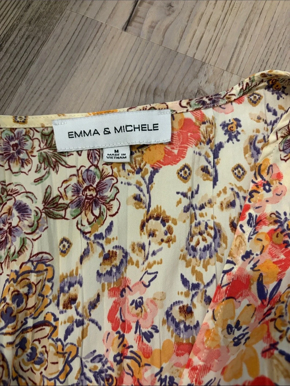 Cream Floral Ruffle Dress - Picture 2 of 3